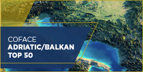 Coface Adriatic/Balkan Top 50 - map of region